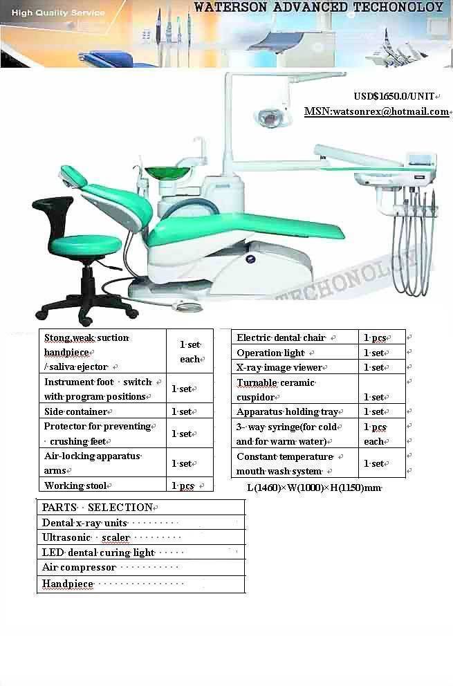 Dental Unit Chair Parts Selection, Dental Chair Description