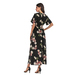 Ladies high slit floral print long dress