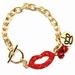 Eiffel tower leather chain charm bracelet