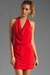 Red Cowl Neck Mini Dress