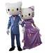 Wedding Hello Kitty in Blue Wedding Suit Adult Mascot Funny Costume