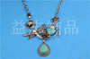 Alloy Gemstone Butterfly Necklace Set