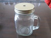 Glass mason jars with handle with metal lids