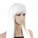 Capless Long High Quality Synthetic White Straight Hair Wig