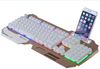 Factory price USB LED mental plate rainbow backlight Gaming Keyboard