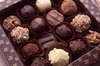 Assortment of chocolate truffles and pralines collection