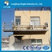 Steel and aluminum suspended platform for building cleaning