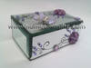 Glass jewelry trinket box with purple butterfly