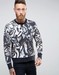 TUSK-Sweatshirt With Tiger Print In Regular Fit Black