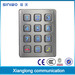 Stainless steel 4x3 matrix 12 keys illuminated numeric keypad