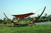 Wicker-rattan steel hammock stand
