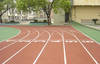 Rubber sports running track and sports ground