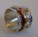 Handcrafted Silver & Gold spinner Ring