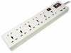 USB power strip with Euro socket and universal socket