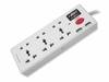 USB power strip with Euro socket and universal socket