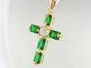 Green emerald cross pendant