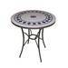 Wrought iron and ceramic mosaic oval dining table