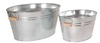 Large galvanized oval bucket, galvanized bucket, galvanized steel tub