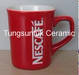 Ceramic square red mug