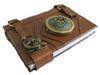 Handmade Leather Journal with Antique Mirror Design