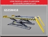Low profile large platform scissor alignment lift