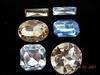 Cubic zirconia, flat back stones, rhinestones, pearl, crystal, shell