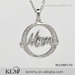 PSP170 letter mom big round cz 925 silver pendant for mother's day