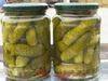 Pickled baby cucumbers in jar