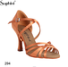 Suphini Black Dark Tan Latin Salsa Ballroom Dance Shoes