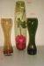 Tall clear and coloured glass vases in stock