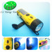 Dynamo solar flashlight with radio mobile charger siren compass