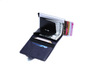RFID auto pop up leather credit card holder
