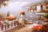 Mediterranean Sea view Garden Oil Painting