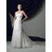 Strapless illusion and lace A-line gown wit softly curved wedding gown