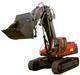 Crawler hydraulic excavator with face shovel