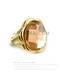 High quality 14k gold plated with orange crystal glass fashion ring