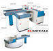 Checkout counter and cashier desk with conveyor belt