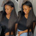 30 40 Inch Bone Straight Lace Front Human Hair Wigs For Women Braz
